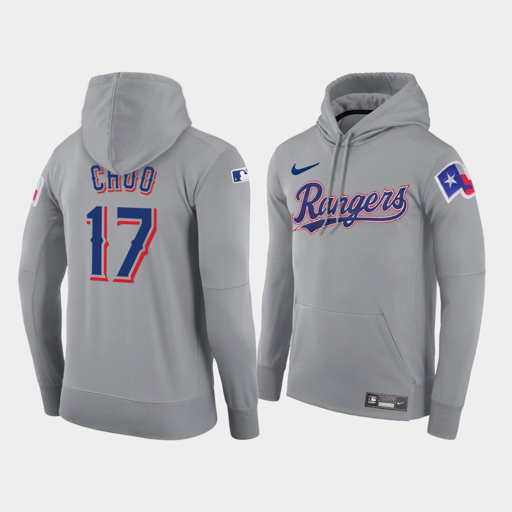 Men Texas Rangers #17 Choo gray road hoodie 2021 MLB Nike Jerseys